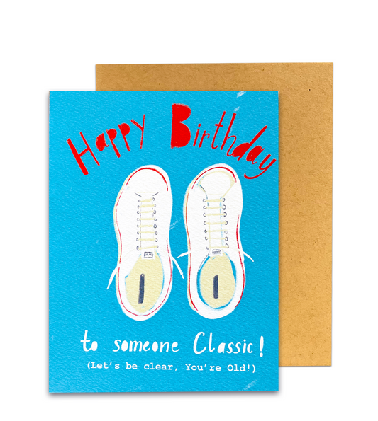 Birthday Card with Classic White Sneakers
